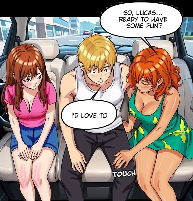 Lucas Claire and Victoria driving to the resort in Daughter or Mother Episode 2