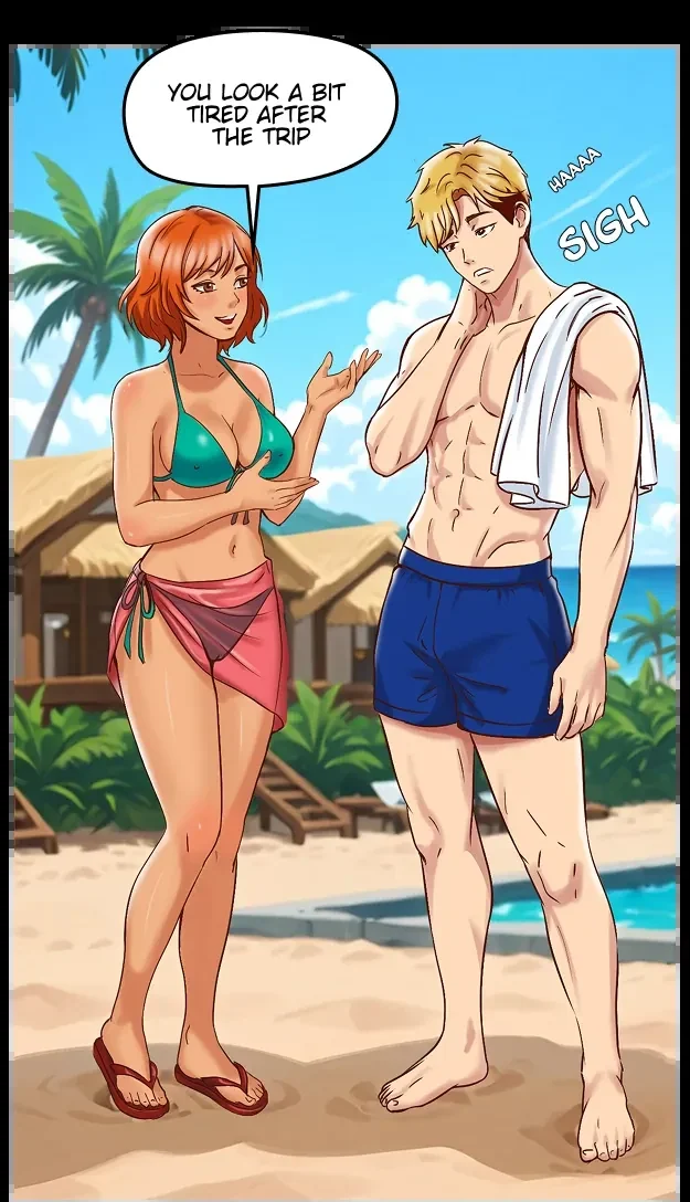 Victoria and Lucas together at the resort in Daughter or Mother