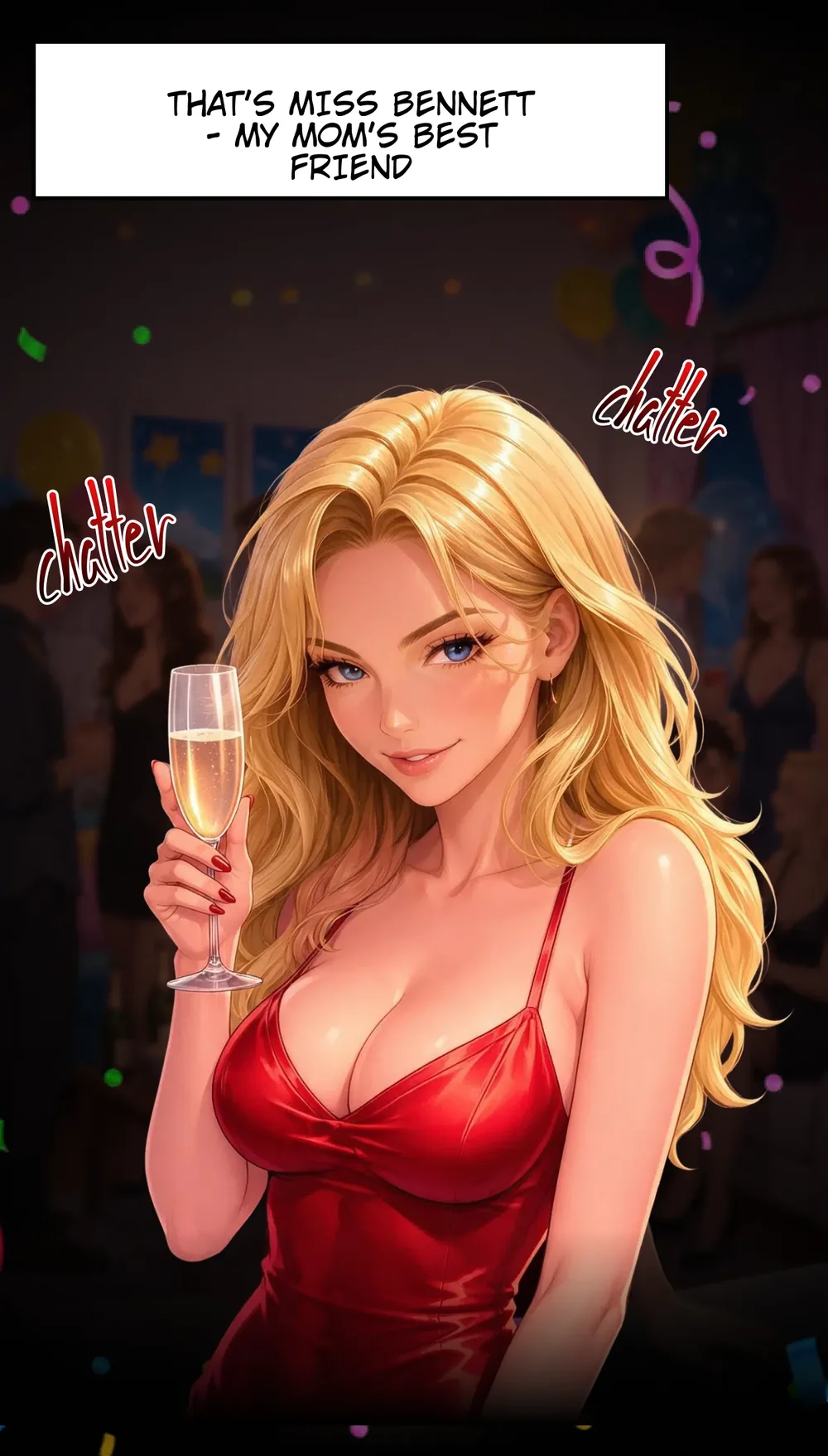 Mrs Bennett at Evan’s birthday party in Mom’s Wild Friend Episode 1