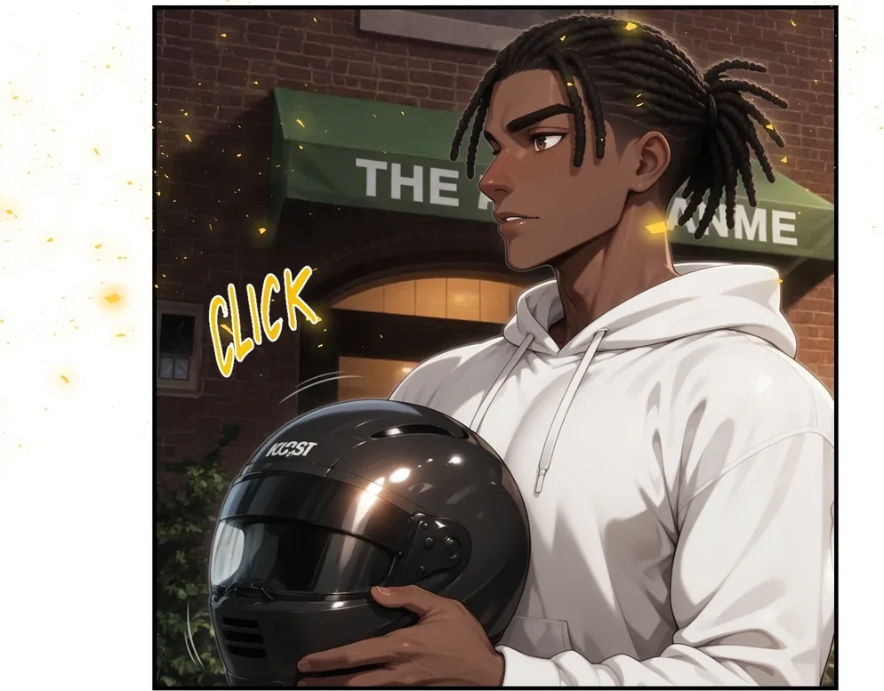 Jeremy holding a motorcycle helmet in Just For Research Episode 1
