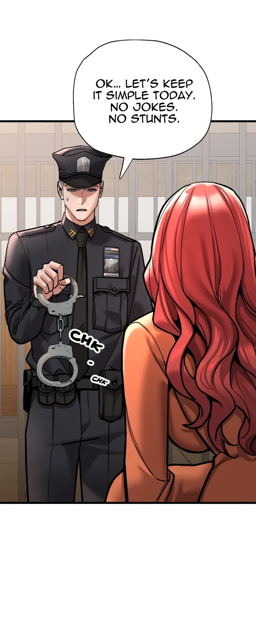 The redhead being escorted in Outlaw Girl Episode 3