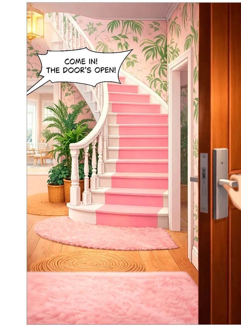 The hallway of the customer’s house in Pizza Boy vs MILFs Episode 1