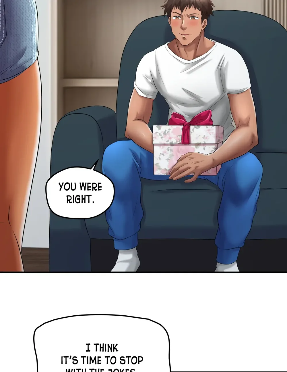 Jerry holding a wrapped gift in Prank Goes Wrong Episode 1