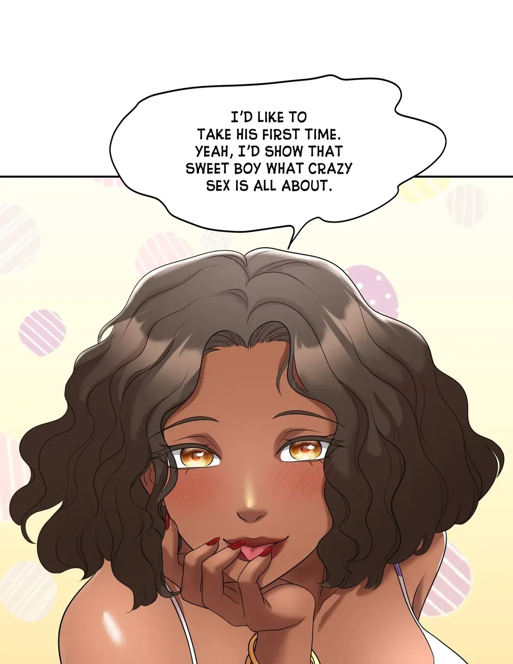 Laura’s friend reacting during Girls’ Gossip