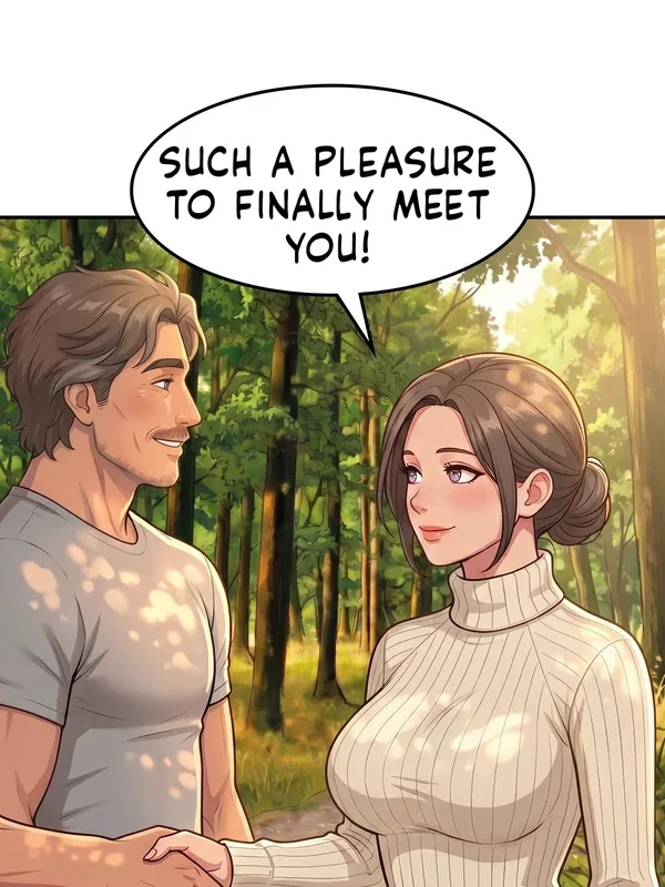 Victoria greeting Ethan’s father in Redhead’s First Ride Chapter 1
